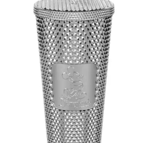 Disney World 2022 100th Anniversary Silver Studded Venti 24 oz Starbucks Tumbler - Picture 2 of 2